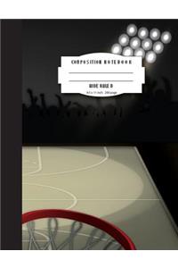 Composition notebook wide ruled 8.5 x 11 inch 200 page, Basketball field