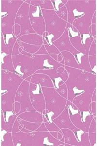 Bullet Journal Ice Skates in Snow Winter Pattern - Pink