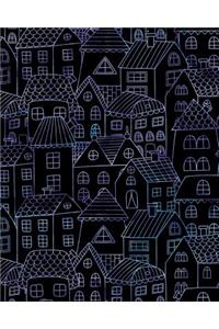 Bullet Journal Notebook Cute Houses Pattern 4