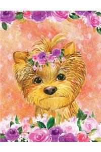 My Big Fat Journal Notebook For Dog Lovers Yorkshire Terrier In Flowers