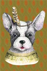 Bullet Journal Notebook for Dog Lovers Cute Dog with Feather 5