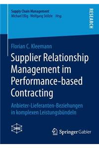 Supplier Relationship Management Im Performance-Based Contracting