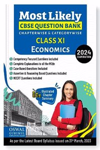 Oswal - Gurukul Economics Most Likely CBSE Question Bank for Class 11 Exam 2024 - Chapterwise & Categorywise, Competency Focused Qs, NCERT Qs, Case, Assertion & Reasoning