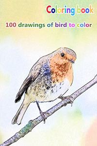 Coloring book 100 drawings of bird to color