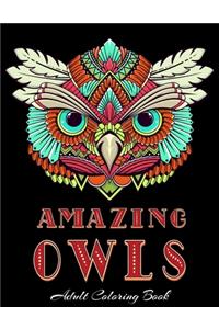 Amazing Owls Adult Coloring Book