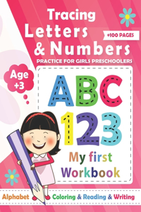 Tracing Numbers & letters practice for Girls Preschoolers