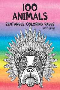 Zentangle Coloring pages - 100 Animals - Easy Level