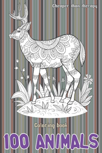 Coloring Books Cheaper than Therapy - 100 Animals