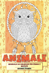 Mandala da colorare per penna e matite - Grande stampa - Animale