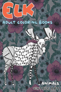 Adult Coloring Books Vintage Art - Animals - Elk