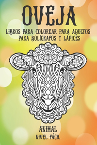 Libros para colorear para adultos para bolígrafos y lápices - Nivel fácil - Animal - Oveja