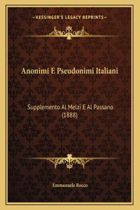 Anonimi E Pseudonimi Italiani