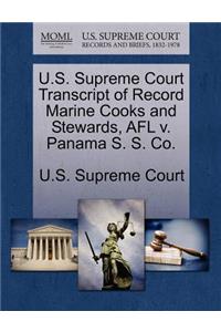 U.S. Supreme Court Transcript of Record Marine Cooks and Stewards, Afl V. Panama S. S. Co.