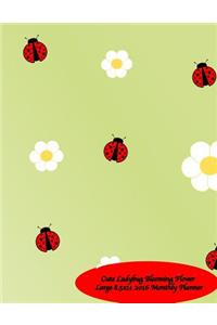 Cute Ladybug Blooming Flower Large 8.5x11 2016 Monthly Planner