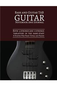 Bass And Guitar Tab Guitar Notebook And Journal