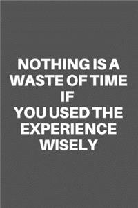 Nothing Is a Waste of Time If You Used the Experience Wisely