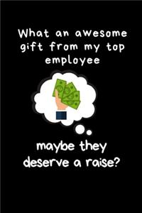 What an awesome gift from my top employee, maybe they deserve a raise