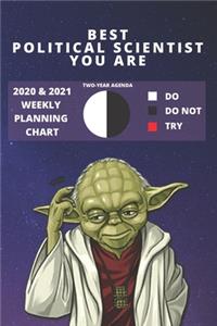 2020 & 2021 Two-Year Weekly Planner For Goal Political Scientist - Funny Yoda Quote Appointment Book - Two Year Agenda Notebook