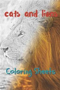 Cat and Lion Coloring Sheets