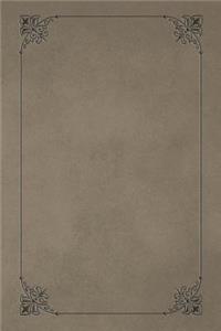 Khaki 101 - Blank Notebook with Fleur de Lis Corners