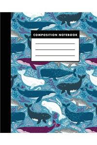 Composition Notebook: The Oean Dolphin Whale Unicorn 8x10 Composition Notebook (the Best Study Journal for You)