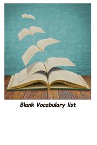 Blank Vocabulary list