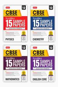MTG CBSE Class 12 ScoreMore 15 Sample Papers Physics Chemistry Mathematics & English Books For 2025 Board Exam (Set of 4) | Detailed Solutions of Each Chapter | Based on Latest CBSE Pattern & Syllabus [Paperback] MTG Editorial Board