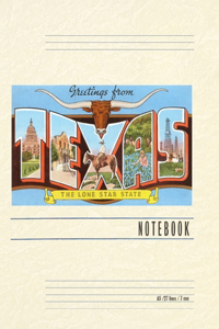 Vintage Lined Notebook Greetings from Texas