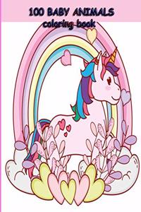 100 BABY ANIMALS coloring book