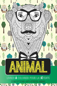 Livres à colorier pour la détente - Conceptions anti-stress Animal - Animal