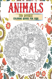 Zen Doodle Coloring Books for Kids - Animals