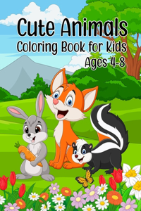 Cute Animals Coloring Book for Kids Ages 4-8