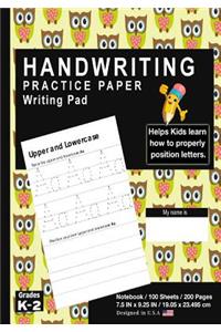 Handwriting Practice Paper Writing Pad