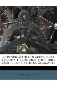 Gedenkblätter Der Augsburger Liedertafel