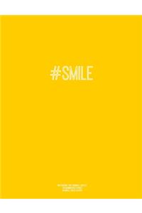 Notebook for Cornell Notes, 120 Numbered Pages, #SMILE, Gold Cover