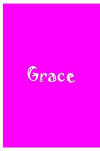 Grace - Bright Pink Notebook / Journal / Blank Lined Pages / Soft Matte Cover