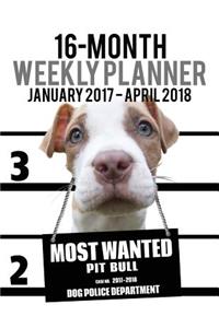 2017-2018 Weekly Planner - Most Wanted Pit Bull