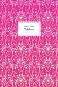 Graph Paper Notebook - Square Grid Journal: Extra Large 8.5 X 11, Soft Cover, Pink Boho Hearts