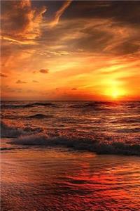 A Glorious Red and Orange Sunset on a North Sea Beach Nature Journal