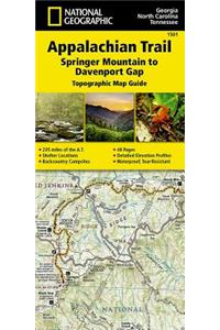 Appalachian Trail: Springer Mountain to Davenport Gap Map [Georgia, North Carolina, Tennessee]