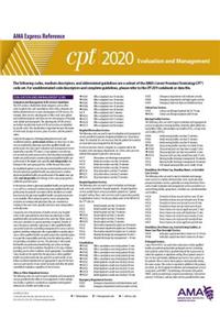 CPT 2020 Express Reference Coding Card: Evaluation and Management