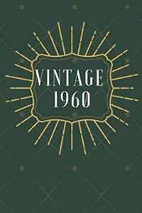 Vintage 1960: Gift for 60 year old! 120 lined pages Journal/Notebook