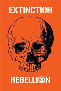 Extinction Rebellion Journal - Graffiti Skull XR Badge Logo (Orange)