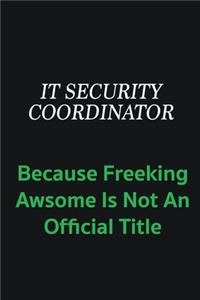 IT Security Coordinator because freeking awsome is not an offical title