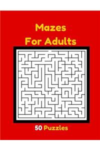 Mazes For Adults 50 Puzzles