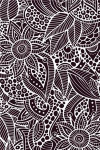 Deco Floral Notebook: Aubergine: Notebook 6 X 9: Notebook 250 Pages