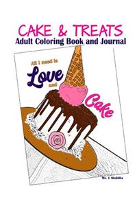 Cake & Treats Adult Coloring Book and Journal