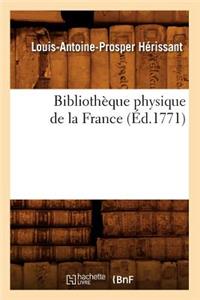 Bibliothèque Physique de la France (Éd.1771)