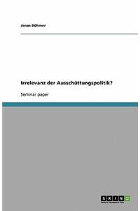 Irrelevanz der Ausschüttungspolitik?