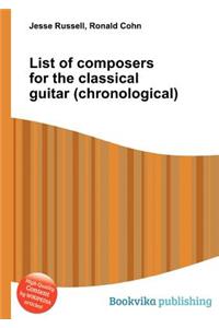 List of Composers for the Classical Guitar (Chronological)